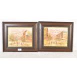 M CHURCH PAIR OF ABSTRACT FRENCH SCENE OIL PAINTINGS