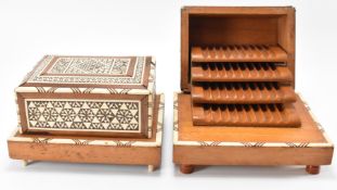 PAIR OF 1940'S VIZAGAPATAM MUSICAL CIGARETTE HOLDER BOXES