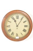 20TH CENTURY MAHOGANY CASED RAILWAY STATION CLOCK