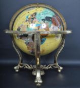 20TH CENTURY DESKTOP GEMSTONE GLOBE