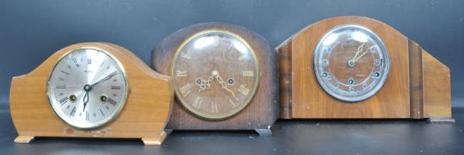 GROUP OF THREE 1930’S ART DECO MANTEL CLOCKS