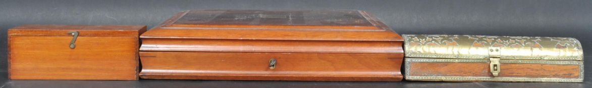 EARLY 20TH CENTURY ELKINGTON CANTEEN BOX AND DOME TOP BOX