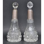 PAIR OF VINTAGE 20TH CENTURY CUT GLASS PERFUME BOTTLES