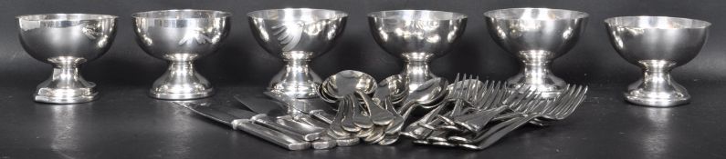 GROUP OF VINTAGE MILITARY SILVER PLATED TABLE WARE