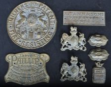 COLLECTION OF VINTAGE 20TH CENTURY BRASS PLAQUES