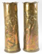 MILITARY BRASS TRENCH ART SHELL CASES