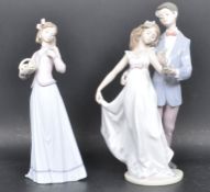 LLADRO COLLECTORS SOCIETY 1996 PORCELAIN FIGURINE TOGETHER WITH ANOTHER