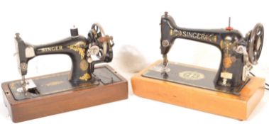 TWO MID 20TH CENTURY SINGER SEWING MACHINES