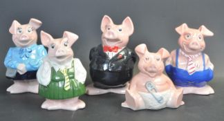 FIVE VINTAGE 20TH CENTURY NATWEST PIGS BY WADE