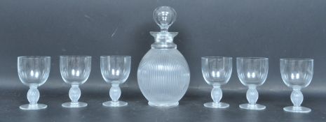 ART DECO LALIQUE LANGEAIS CRYSTAL GLASS DECANTER &