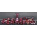 LARGE COLLECTION OF 20TH CENTURY CRANBERRY GLASS