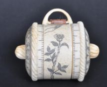 VINTAGE STYLE BONE BARREL SHAPED TAPE MEASURE