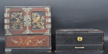 TWO VINTAGE 20TH CENTURY ORIENTAL JEWELLERY BOXES