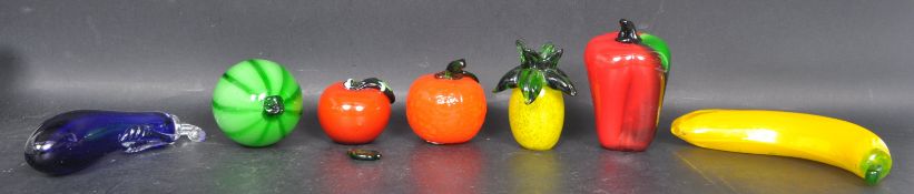 COLLECTION OF MID CENTURY GLASS FRUIT ORNAMENTS