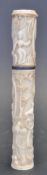 19TH CENTURY DIEPPE IVORY SCROLL CASE