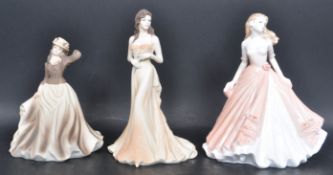 THREE COALPORT PORCELAIN LADY FIGURINES