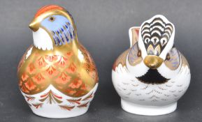 TWO ROYAL CROWN DERBY BIRD PAPERWEIGHTS