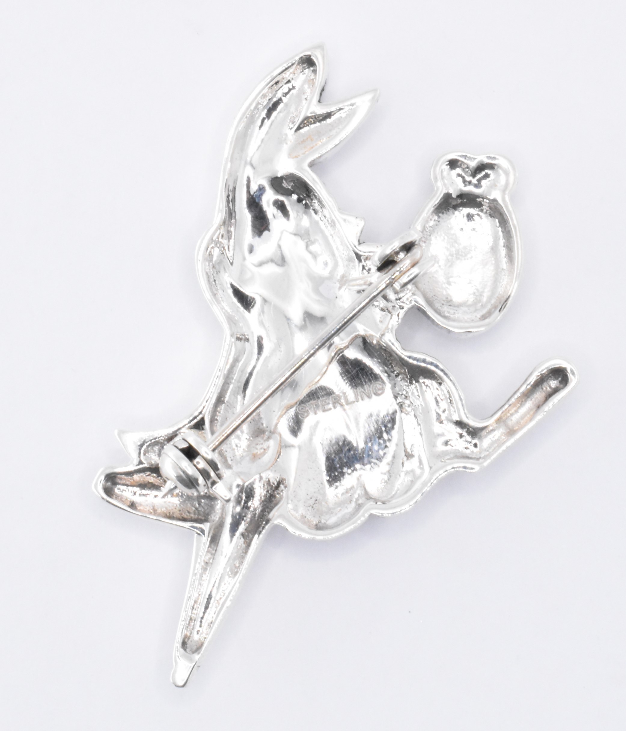 SILVER WHITE RABBIT ALICE IN WONDERLAND BROOCH - Image 2 of 2