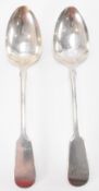 PAIR OF JOSIAH WILLIAMS & CO SILVER HALLMARKED SERVING SPOONS