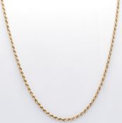 HALLMARKED 9CT GOLD ROPE TWIST CHAIN NECKLACE