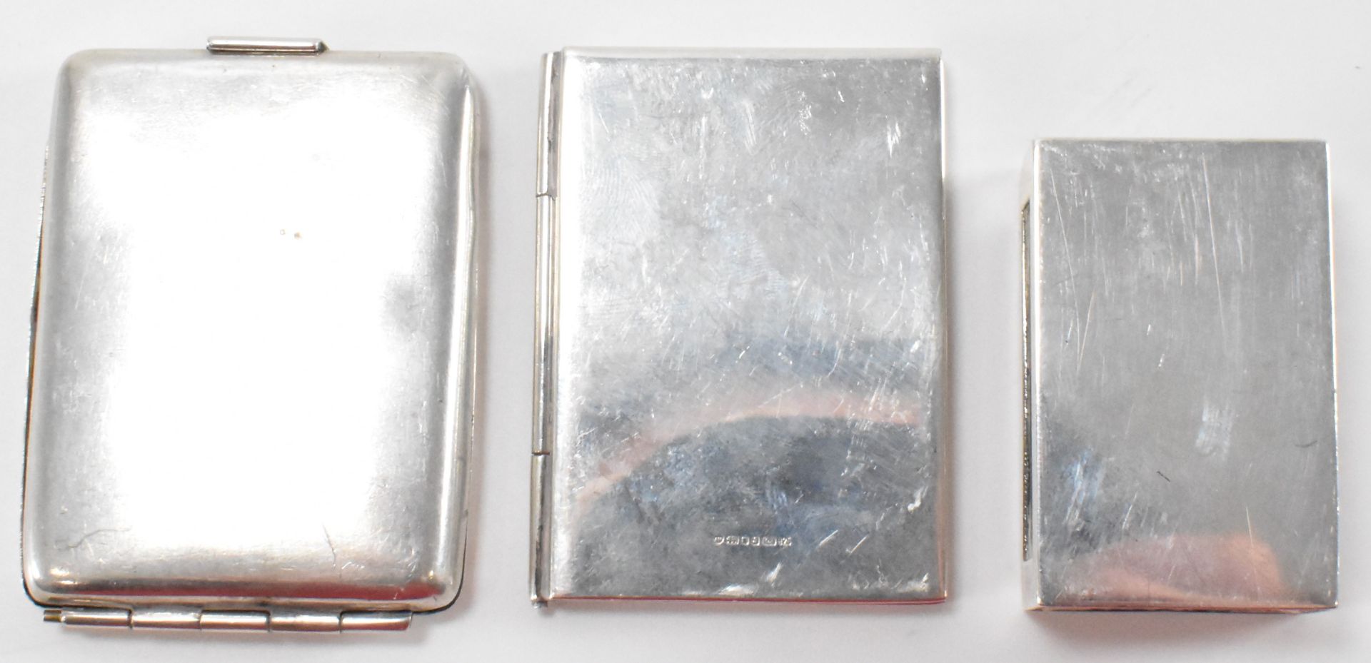HALLMARKED SILVER ADIE BROTHERS MATCHBOX HOLDER WITH CARD CASE AND PHOTO FRAME - Image 2 of 6