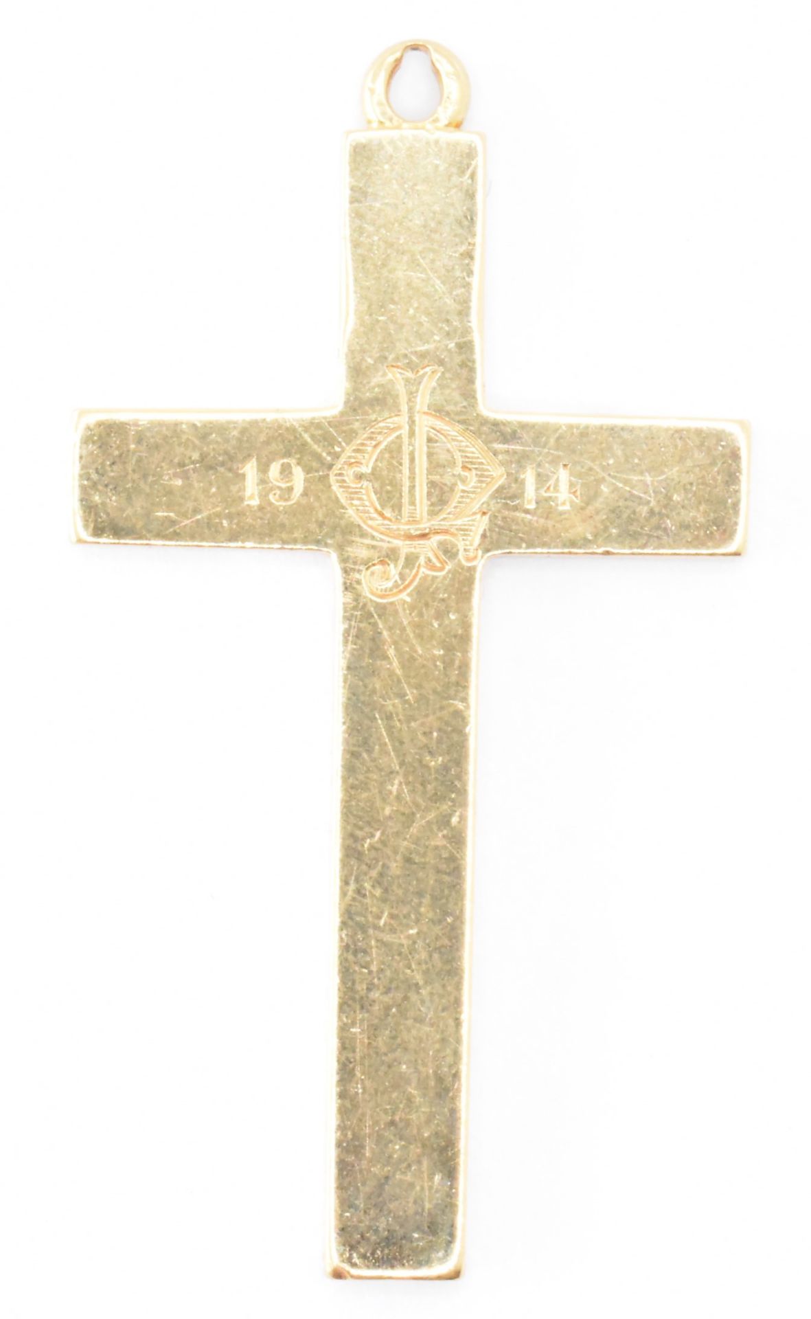 18CT GOLD 1914 CRUCIFIX PENDANT