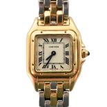 STEEL & GOLD CARTIER PANTHERE WRISTWATCH