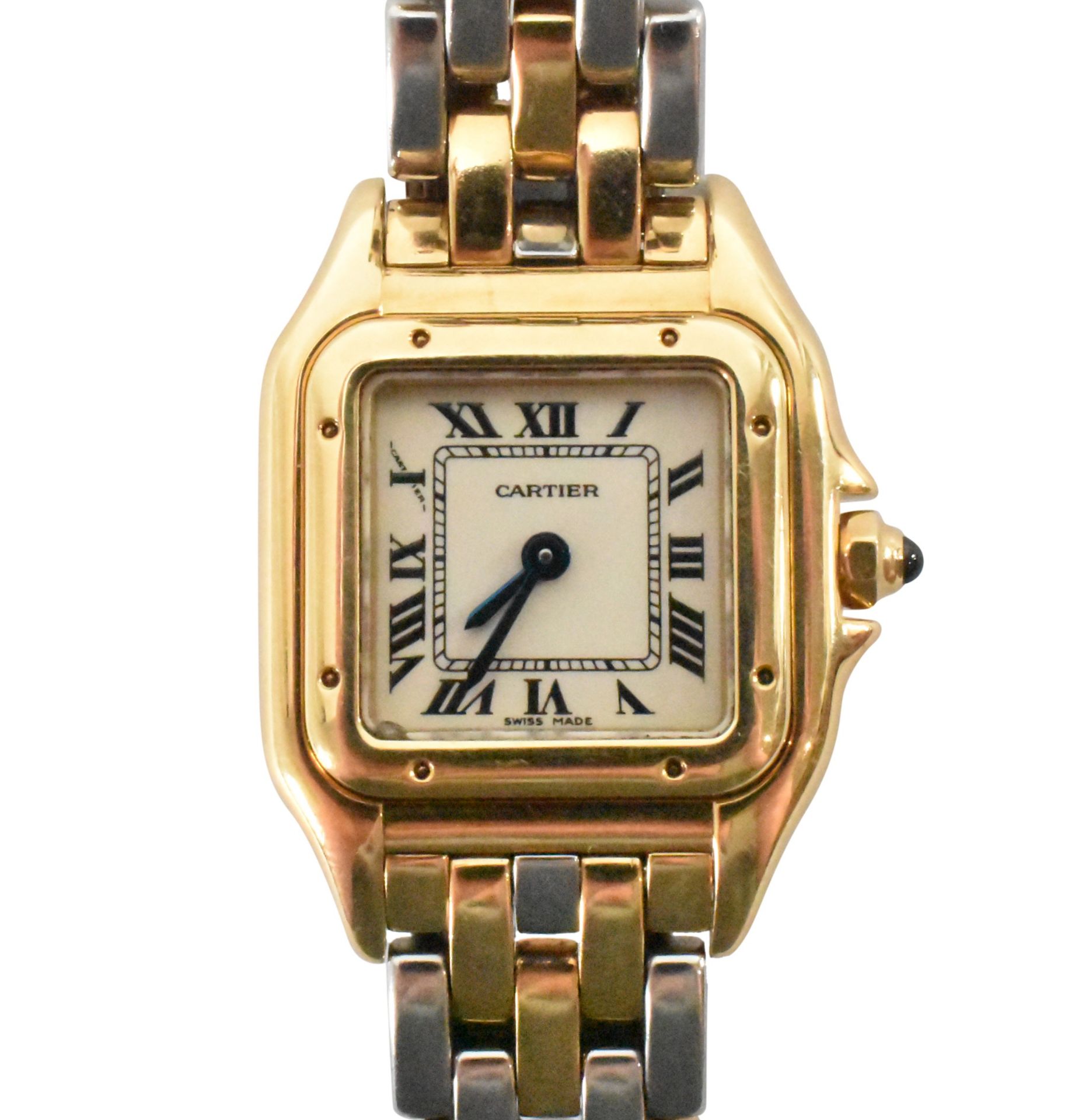 STEEL & GOLD CARTIER PANTHERE WRISTWATCH