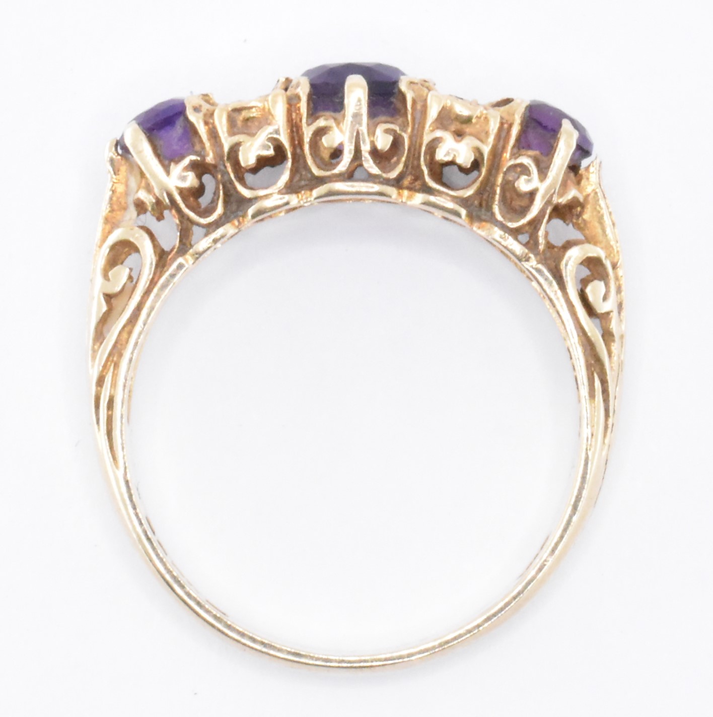 9CT GOLD AMETHYST & DIAMOND RING - Image 6 of 6