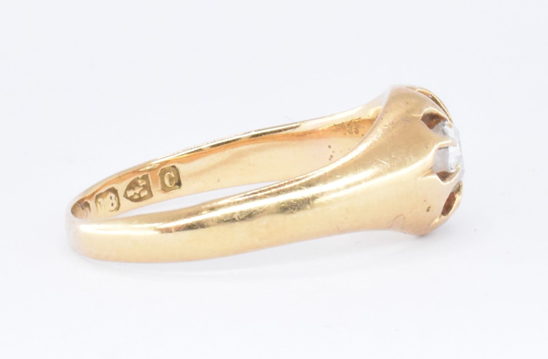 VICTORIAN HALLMARKED 18CT GOLD & DIAMOND SOLITAIRE RING - Image 5 of 6