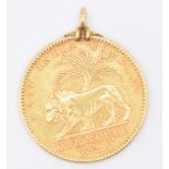 1841 EAST INDIA COMPANY VICTORIA ONE MOHUR GOLD COIN PENDANT