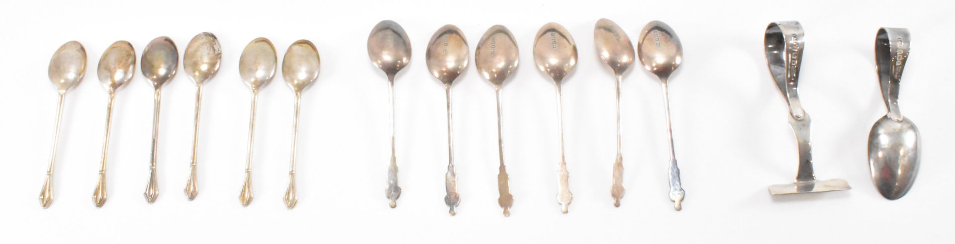 HALLMARKED SILVER TEAPSOONS WITH BABY SPOON & PUSHER - Image 3 of 7