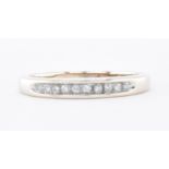 HALLMAKRED 9CT GOLD & DIAMOND HALF ETERNITY RING