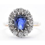 EDWARDIAN 18CT GOLD SAPPHIRE & DIAMOND RING