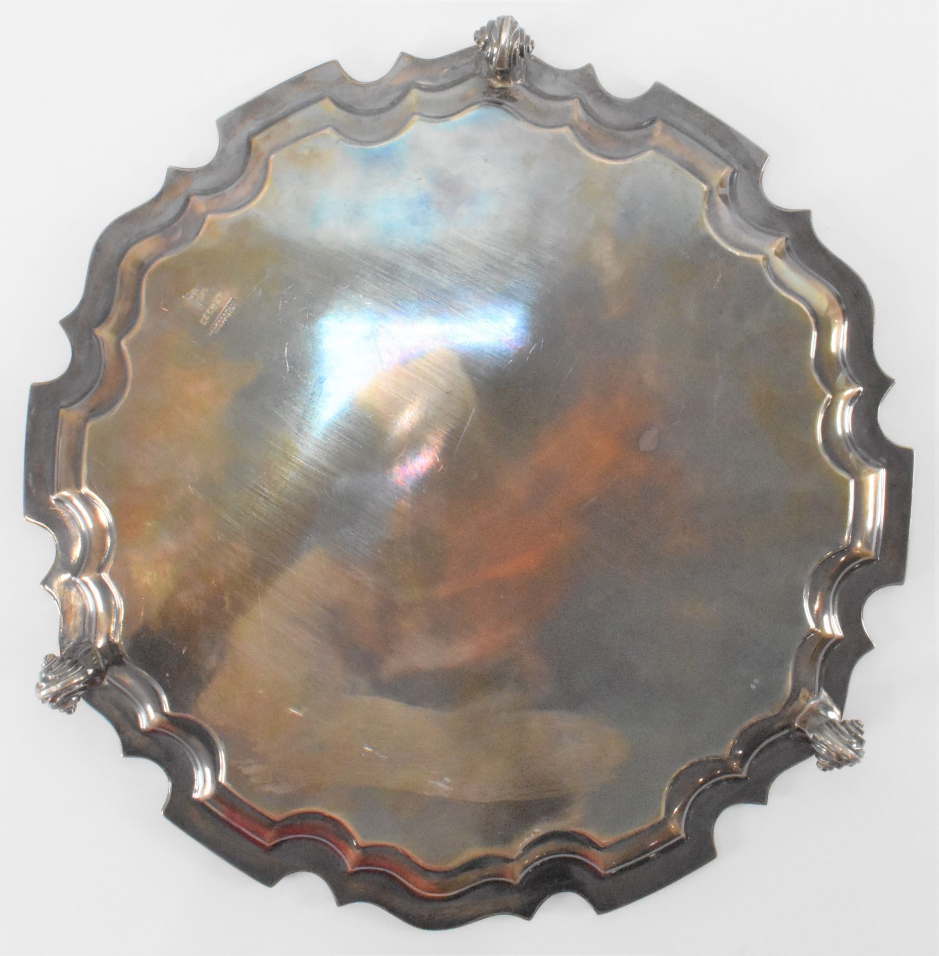 1920S SILVER HALLMARKED FOOTED PLATTER - Image 6 of 6
