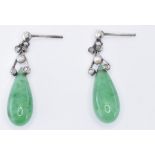 JADE DIAMOND & SEEDPEARL DROP EARRINGS