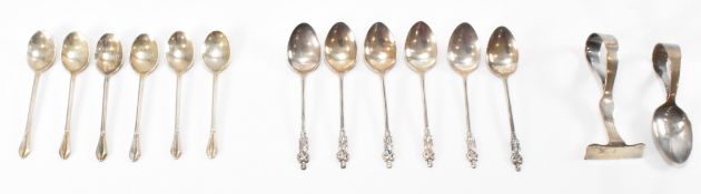 HALLMARKED SILVER TEAPSOONS WITH BABY SPOON & PUSHER