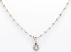 HALLMARKED 9CT GOLD & DIAMOND PENDANT NECKLACE