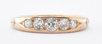 VICTORIAN 18CT GOLD & DIAMOND FIVE STONE RING