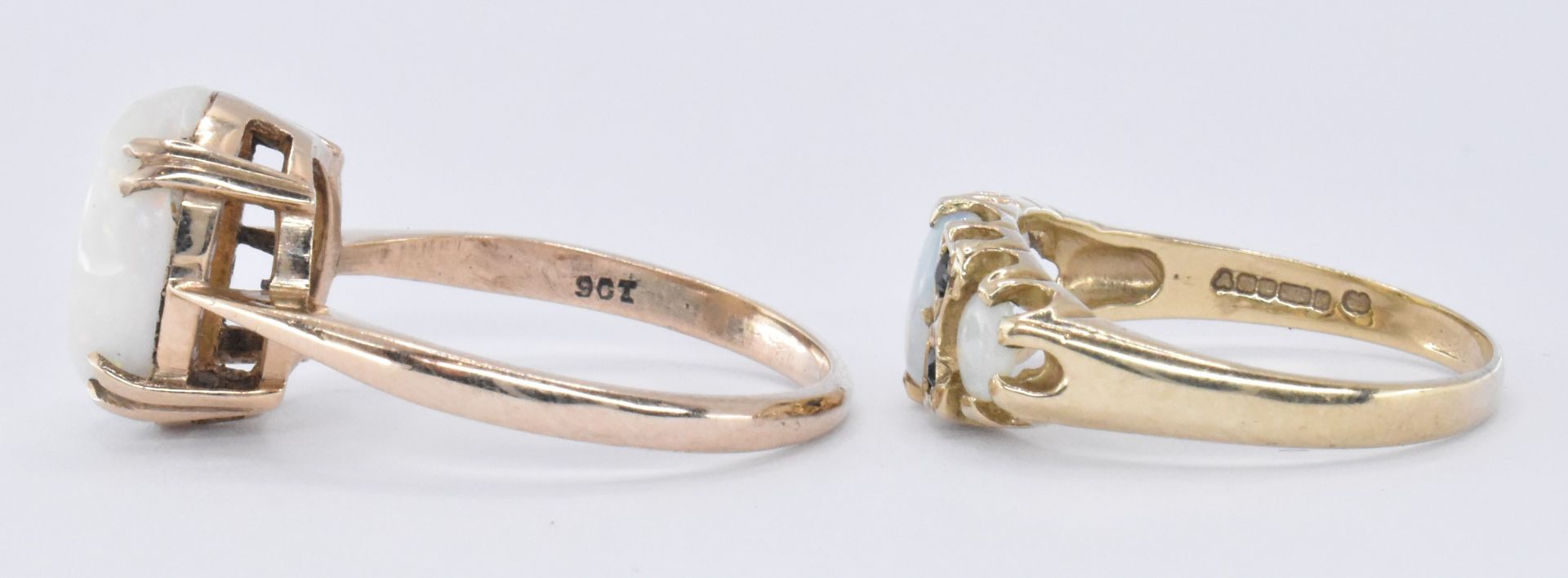 TWO 9CT GOLD & OPAL SET RINGS - Image 2 of 4