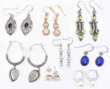 ASSORTMENT OF SILVER EARRINGS