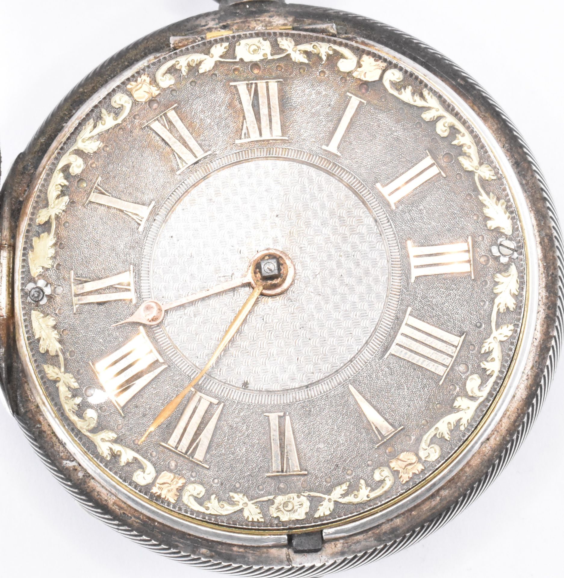GEORGE IV HALLMARKED SILVER FUSEE POCKET WATCH - Image 7 of 13