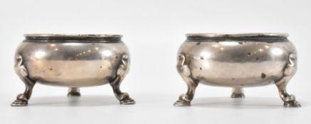 PAIR OF 18TH CENTURY SILVER HALLMARKED TABLE SALTS