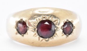 HALLMARKED 9CT GOLD & GARNET RING