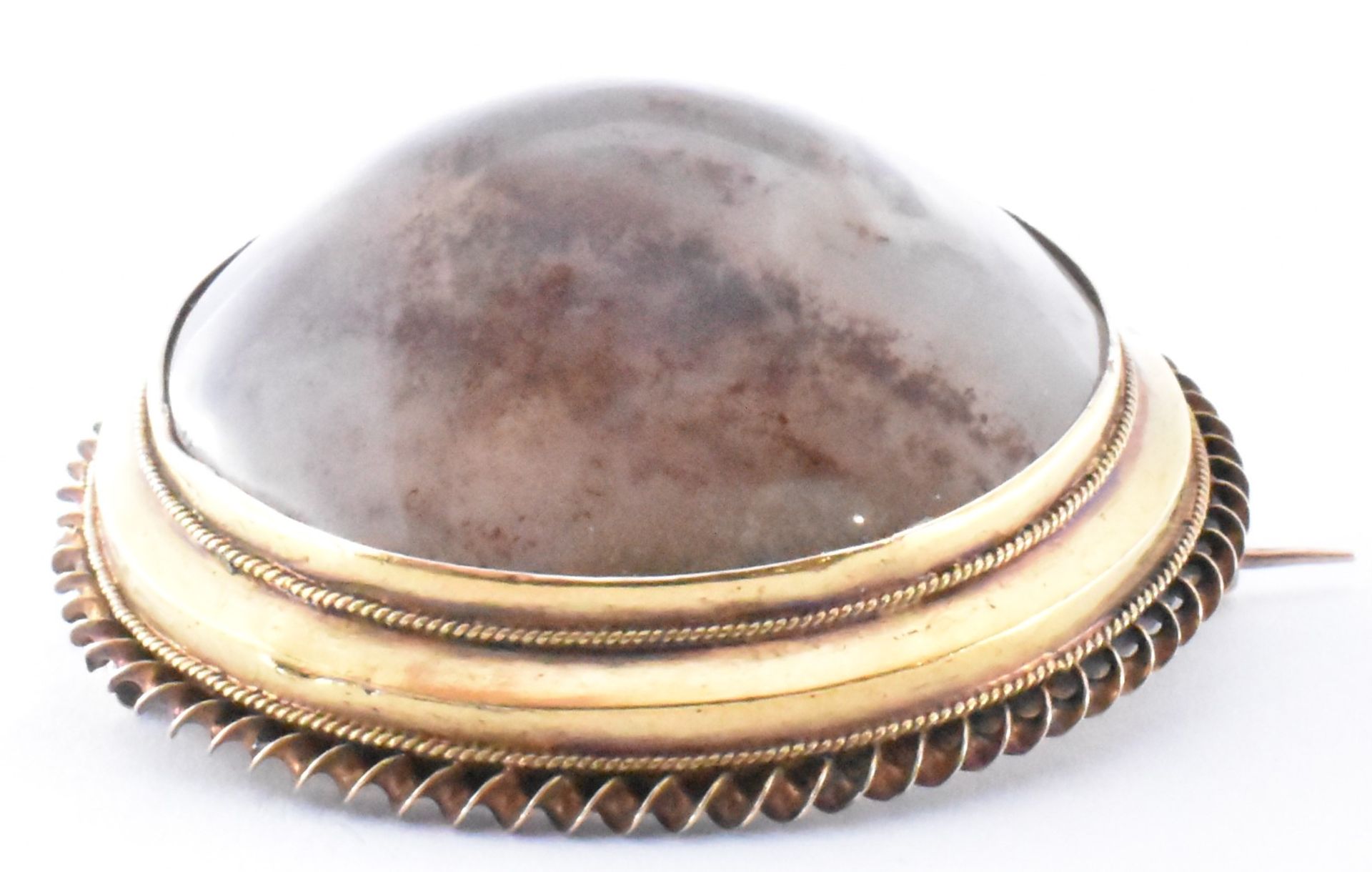 VICTORIAN 18CT GOLD & MOSS AGATE BROOCH PIN - Image 4 of 5