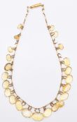 VICTORIAN 14CT GOLD & CITRINE GARLAND NECKLACE