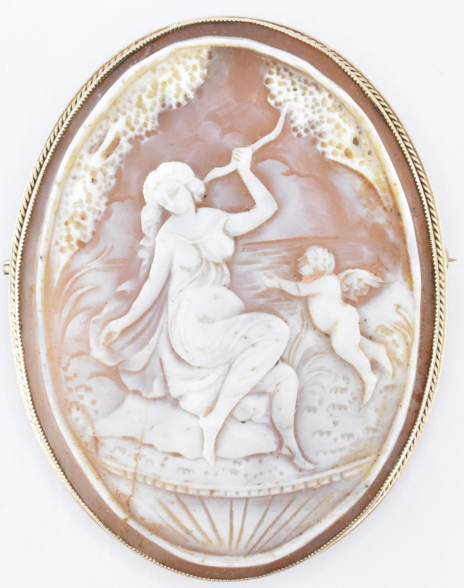 HALLMARKED 9CT GOLD CAMEO BROOCH