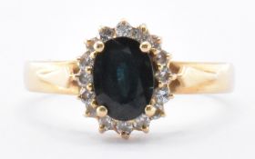 18CT GOLD SAPPHIRE & DIAMOND RING