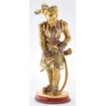 VICTORIAN GILT HAND SEAL IN THE FORM OF AN ARCHER