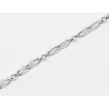 HALLMARKED 9CT WHITE GOLD FANCY LINK BRACELET CHAIN